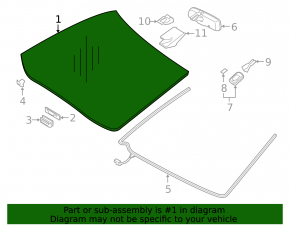 Lexus ES 19-26 windshield with rain sensor, without projection