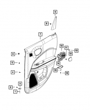 Door trim inner rear left Jeep Compass 17-18
