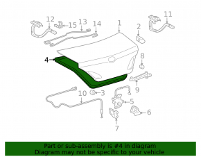 Toyota Avalon 05-10 trunk lid seal