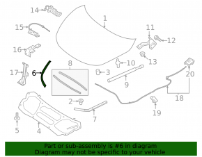 Hood seal right Nissan Murano z52 15-