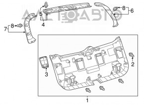 Right tailgate trim for Lexus CT200h 11-17 black
