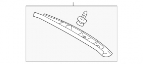 Upper trunk door trim for Toyota Rav4 13-18, black, scratches