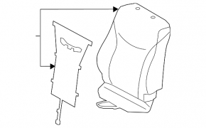 Driver's seat back upholstery for Toyota Prius V 12-17, black leather, heated, dry-cleanable