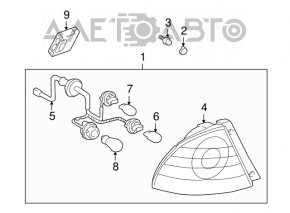 Right inner trunk lid light for Lexus IS200 IS300 99-05