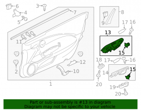 Front left window lift control for Honda CRZ 11-16