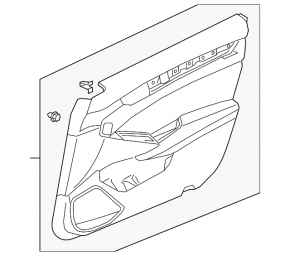Front left door panel for Honda Accord 19-22, black, with black leather insert, black leather armrest, memory foam, worn