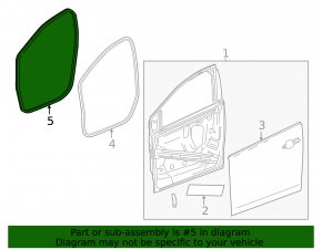 Front left door seal for Chevrolet Volt 16-