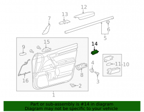 Front right window lift control for Lexus Hs250h 10-12