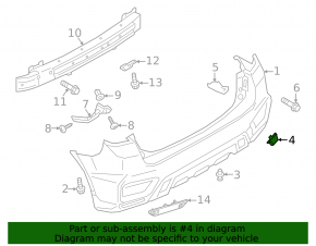 Mitsubishi Outlander Sport ASX 20-25 Rear Bumper Tow Hook Cap