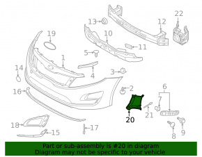Front Bumper Air Duct Left Kia Optima 13-16 Hybrid USA