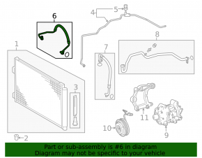 Air conditioning condenser-compressor pipe for Toyota Rav4 13-18 2.5