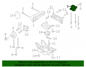 Engine mount left Porsche Macan 15-18 3.0T, 3.6T