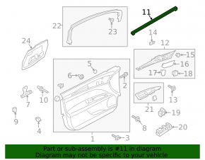 Glass seal inner door front left Ford Fusion mk5 13-
