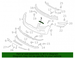 Lincoln Navigator 18-24 right front bumper mount