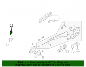 Upper rear right door hinge for Mitsubishi Galant 04-12