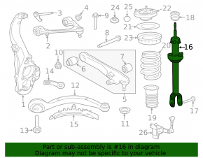 Front left shock absorber for Jaguar XF 19-23