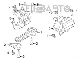 Right engine mount for Mitsubishi Outlander 14-20