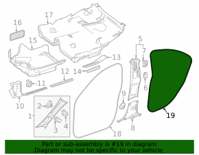 Mercedes CLA 14-19 rear right door seal, black