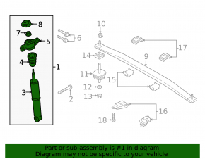 Rear left shock absorber Volvo S60 19-25 code 7d0f