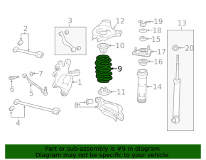 Rear left spring Lexus IS 14-20 stiffness blue, white