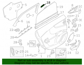 Audi A6 C7 12-18 black rear left door curtain hook