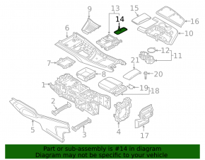 Box pocket center console rear Audi Q7 16-19 black
