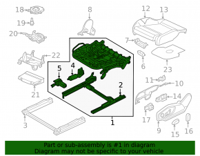Audi Q7 16-25 driver's seat longitudinal adjustment motor without frame