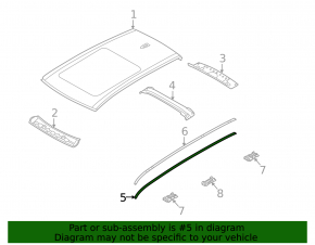Right roof lining for BMW X6 E71 08-14 Without luggage carrier, without luggage carrier