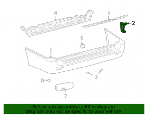 Left rear bumper bracket for Lexus LX 98-07
