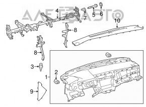 Dashboard front panel without AIRBAG Toyota Avalon 13-18 gray