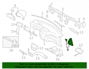 Subaru Forester 2008-2009 SH black left side dashboard trim