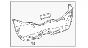 Lower Trunk Door Trim Toyota Prius 50 Prime 17-22 Black