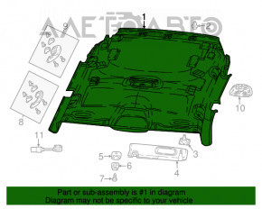 Headlining Jeep Compass 17-18 without sunroof