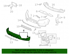 Honda Passport 19-25 2021-25 Front Bumper Lip