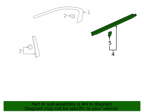 Molding door-glass central rear left Honda Accord 13-17 broken fastening