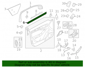 Glass seal inner front left Audi A4 B8 08-16