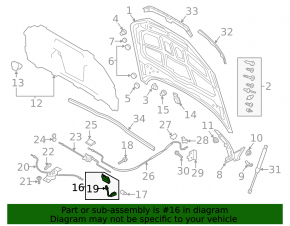Hood lock right Audi A4 B9 17-