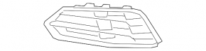 Right front bumper grille for Audi A5 F5 17-19 without radar, gloss black with chrome molding