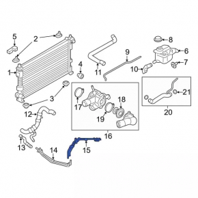 Engine cooling pipes Ford Explorer 16-19 3.7