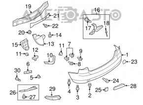 Rear bumper mount right Mazda CX-7 06-09
