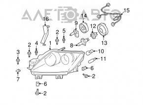 Right front headlight Mazda CX-7 06-09 Halogen