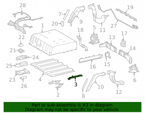 Battery mount VVB rear right Toyota Prius 50 Prime 17-22