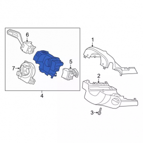2020 Ford Bronco Sport steering column switch assembly without heated steering wheel and rain sensor