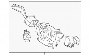2020 Ford Bronco Sport steering column switch assembly without heated steering wheel and rain sensor