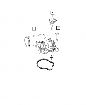 Thermostat housing Jeep Grand Cherokee WK2 16-22 3.6 complete 2 parts