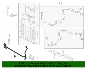Cooling system hose BMW 5 F10 11-16 3.0T