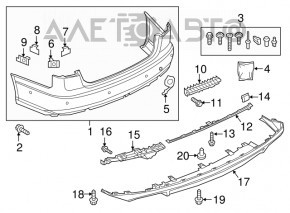 Bare rear bumper Audi A6 C7 16-18 rest for parking sensors