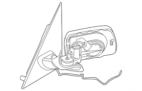 Right side mirror assembly BMW X3 E83 03-10 without cover, without mirror element