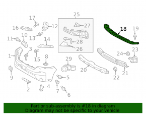 Upper front bumper bracket for Toyota Land Cruiser 16-21