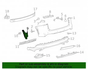 Rear bumper mount lower left Lexus NX300 NX300h 18-21